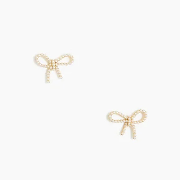 J. Crew Jewelry - J. Crew bow pearl stud earrings